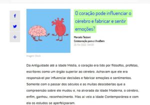 O coração pode influenciar o cérebro e fabricar e sentir emoções