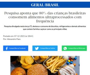 Pesquisa aponta que 80 das crianças brasileiras consomem alimentos ultraprocessados com frequência